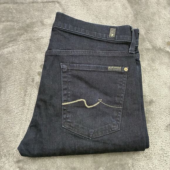 7 For All Mankind Standard Jeans Mens 32x35 Blue Denim Button Fly Casual Pants - Picture 1 of 12
